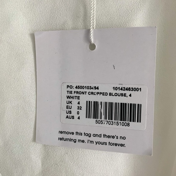 Missguided Tie Front Cropped Blouse - Picture 3 of 3